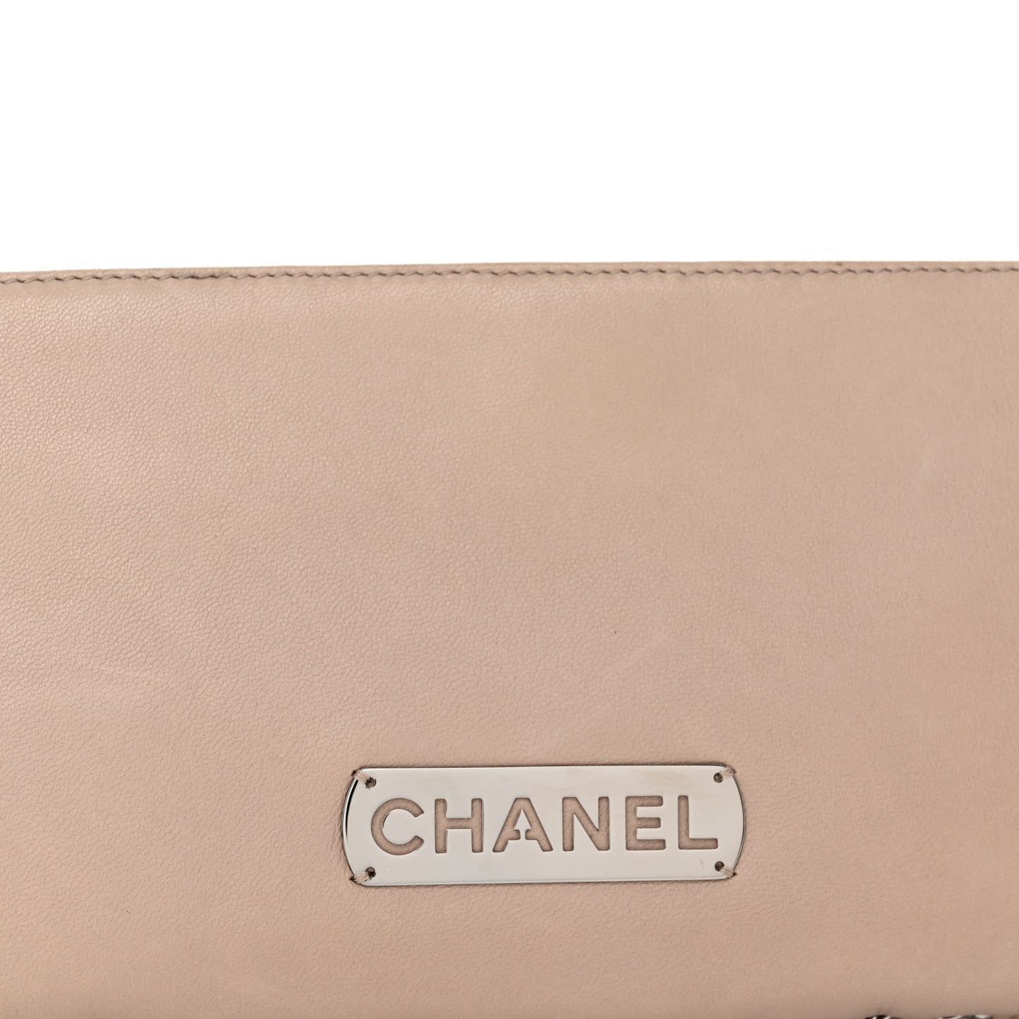Lambskin Flat Shoulder Bag Beige