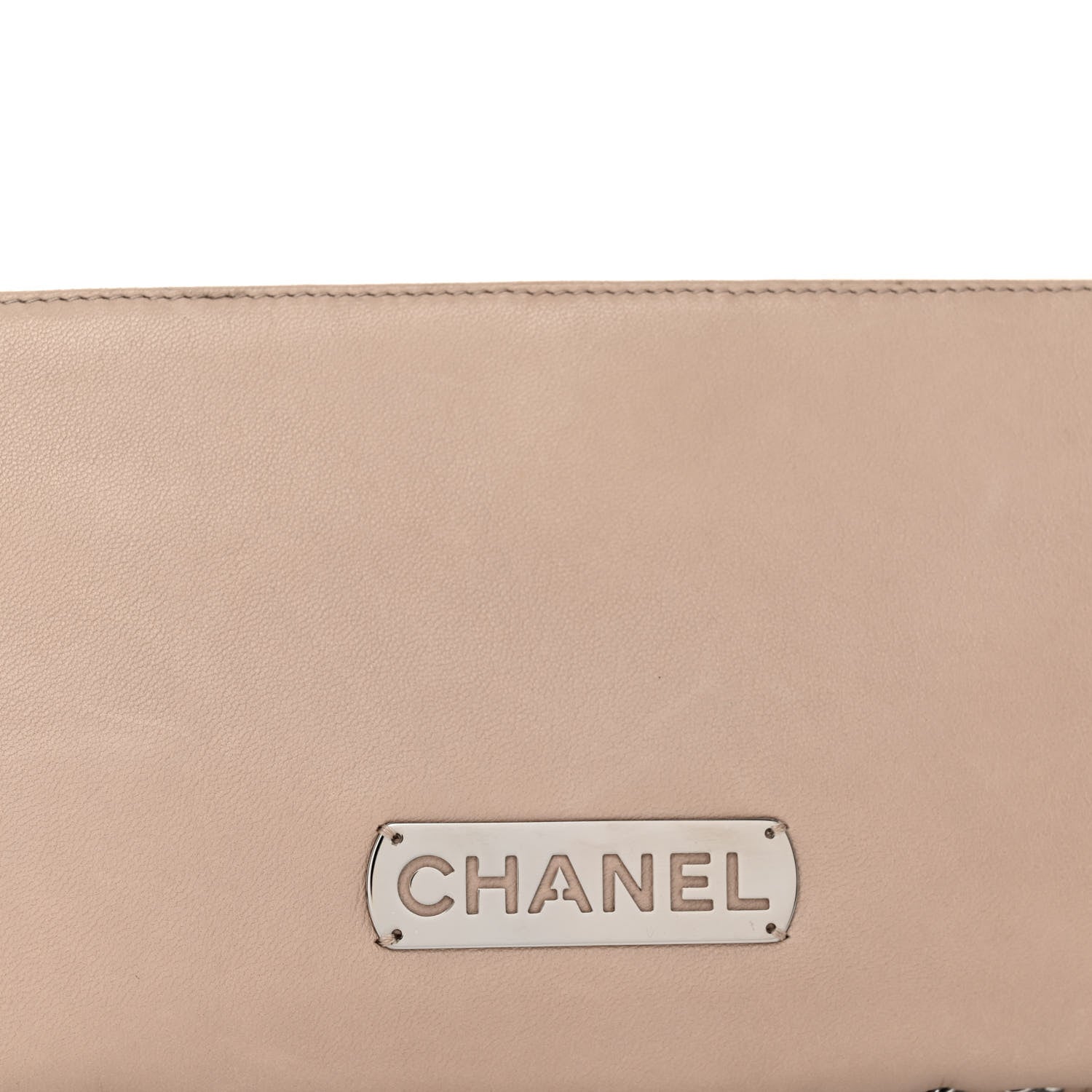 Chanel Lambskin Flat Shoulder Bag Beige 8 of 12