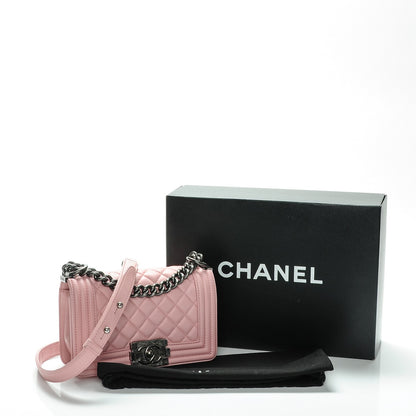 Chanel Lambskin Quilted Small Boy Flap Light Pink 9 of 9