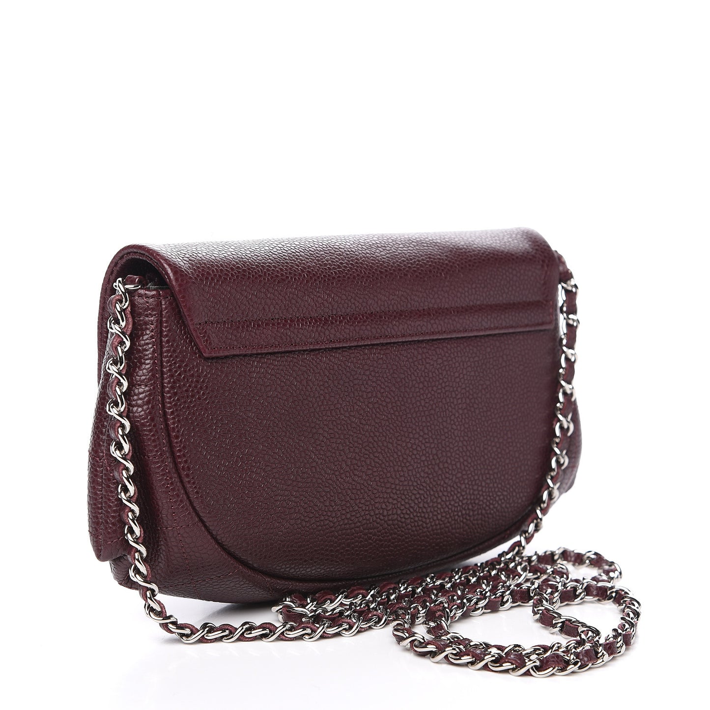 Caviar Half Moon Wallet On Chain WOC Bordeaux