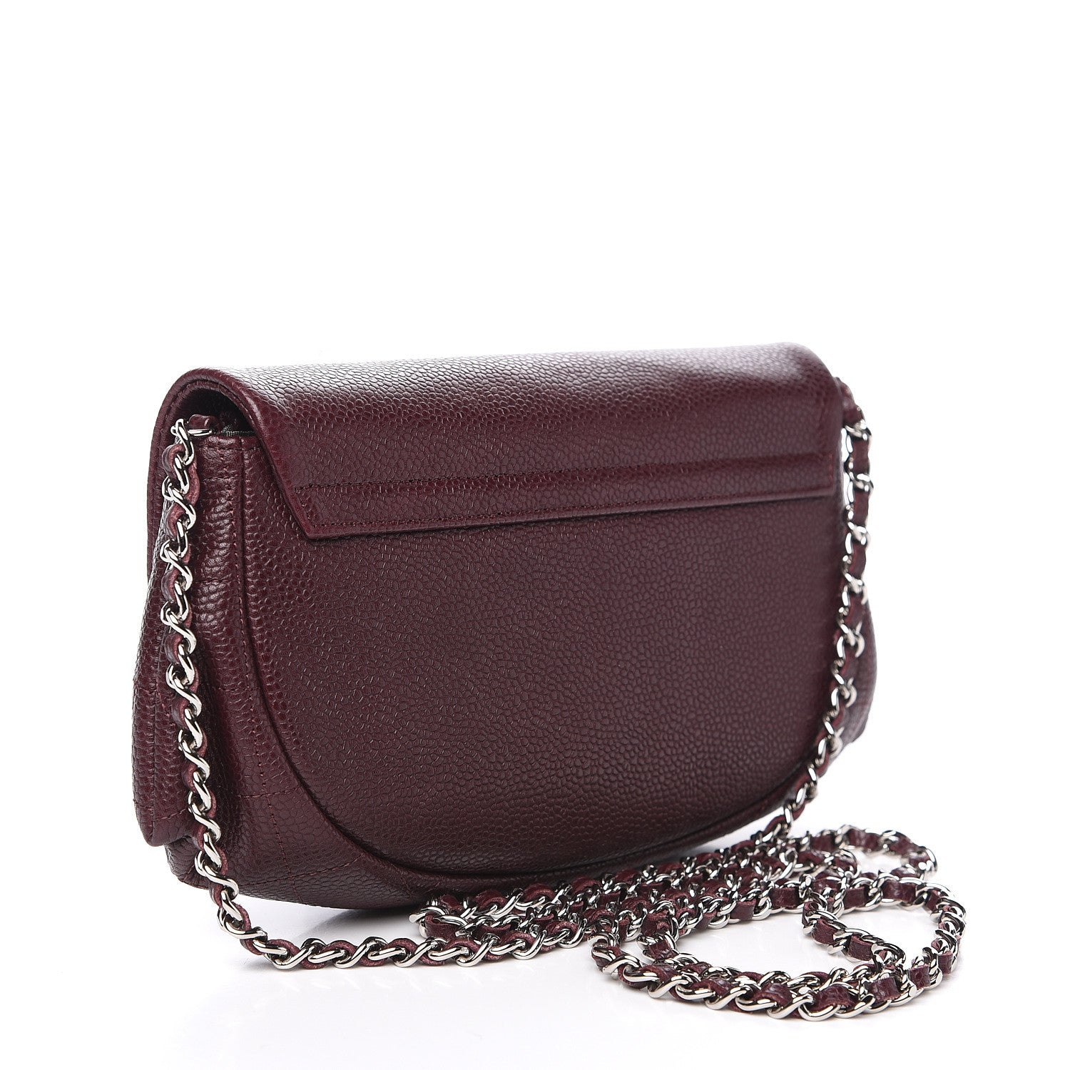 Chanel Caviar Half Moon Wallet On Chain WOC Bordeaux 2 of 11