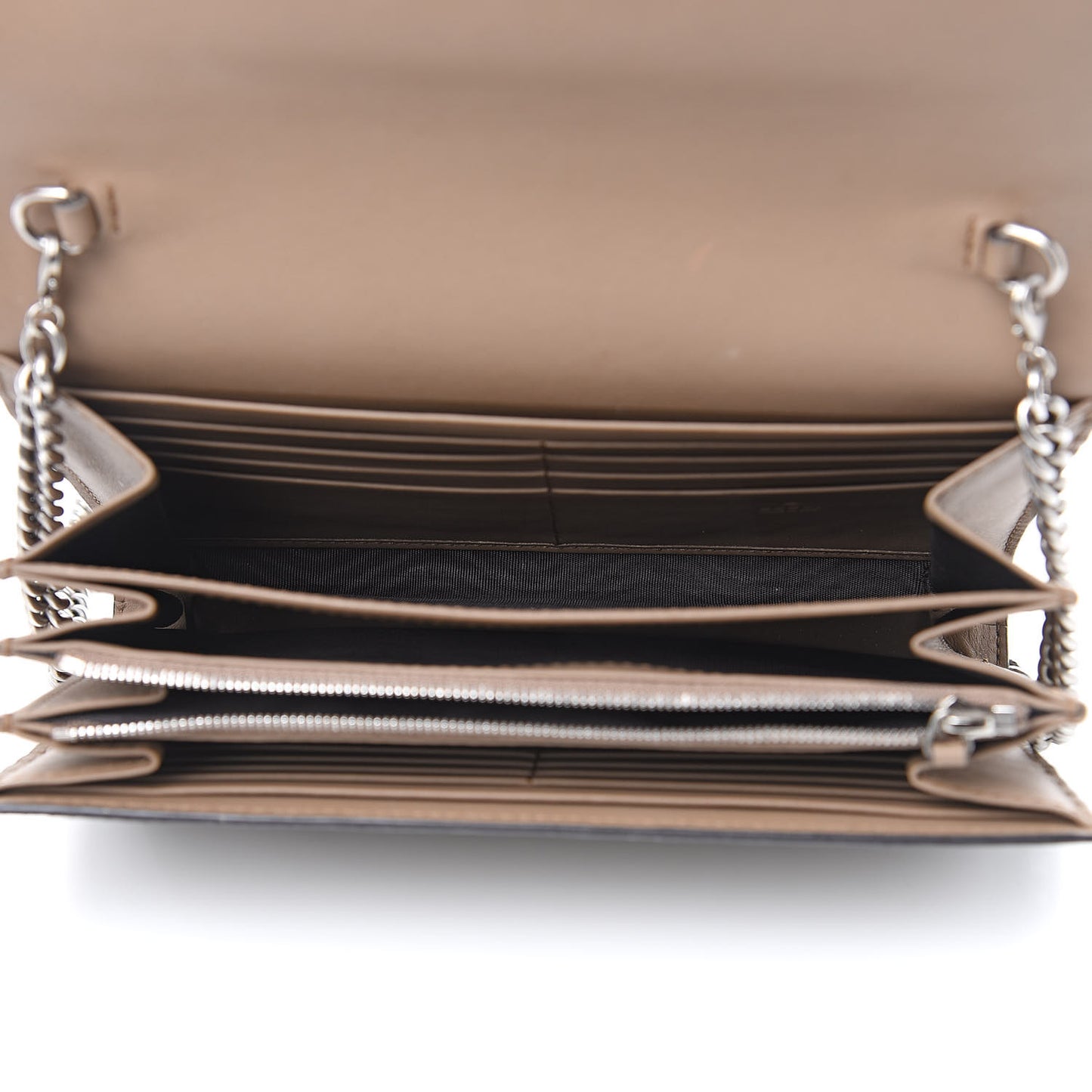 GG Supreme Monogram Mini Dionysus Chain Wallet Beige Taupe
