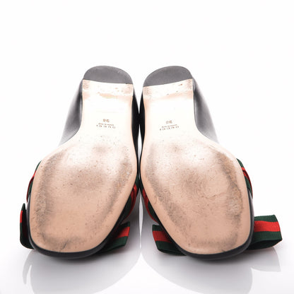 Gucci Calfskin Web Bow Ballerina Flats 38 Black 5 of 10