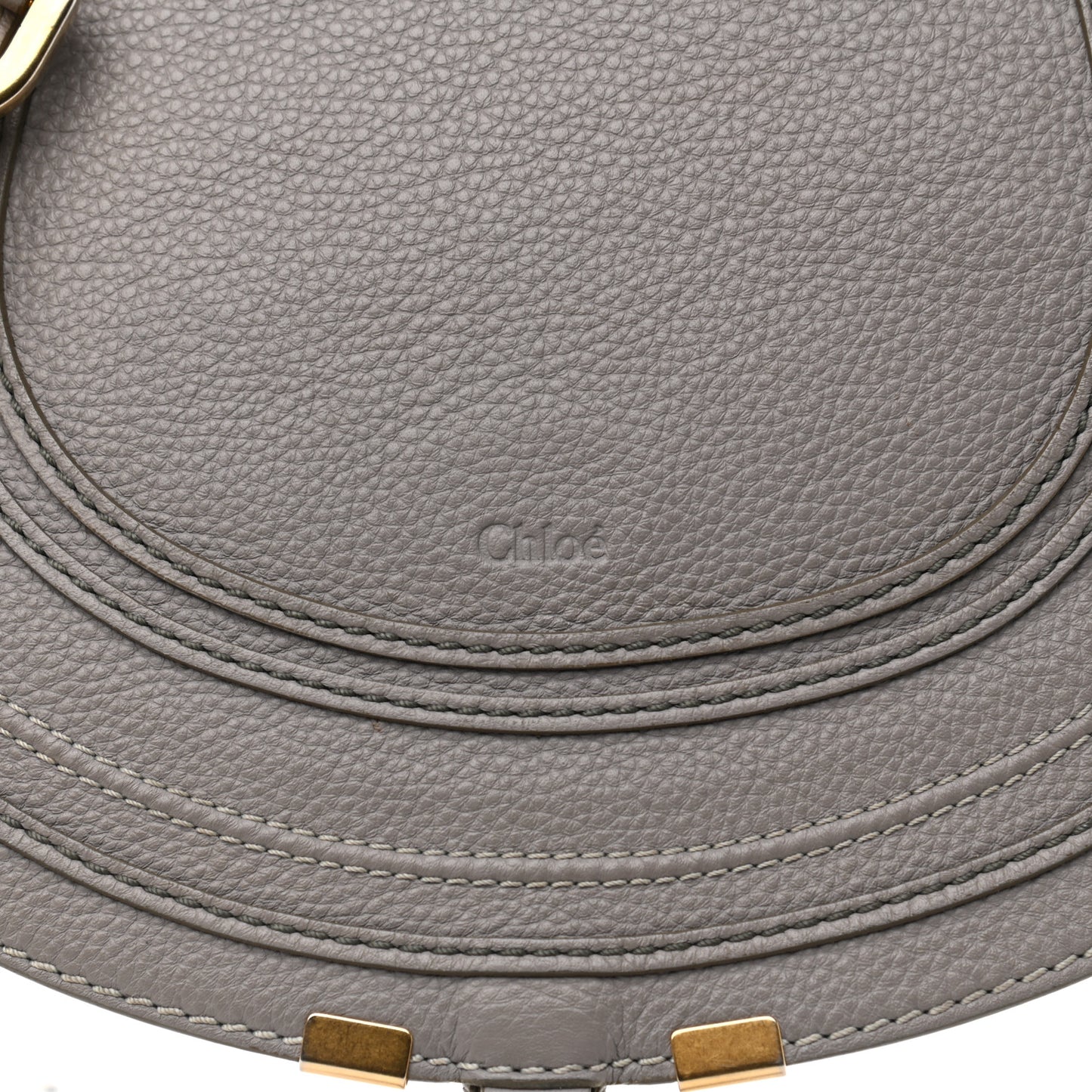 Calfskin Medium Marcie Round Crossbody Bag Cashmere Grey