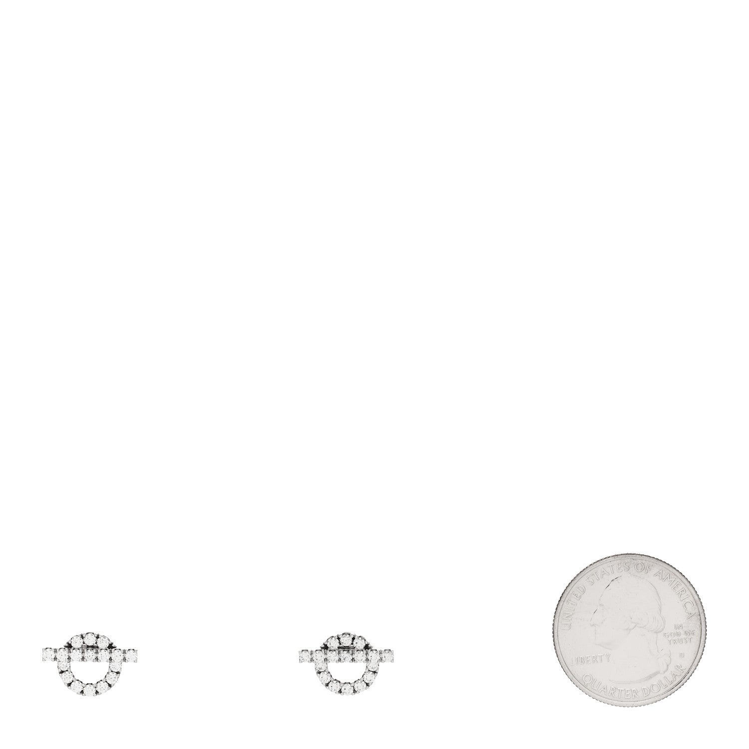 Hermes 18K White Gold Diamond Finesse Earrings 2 of 5