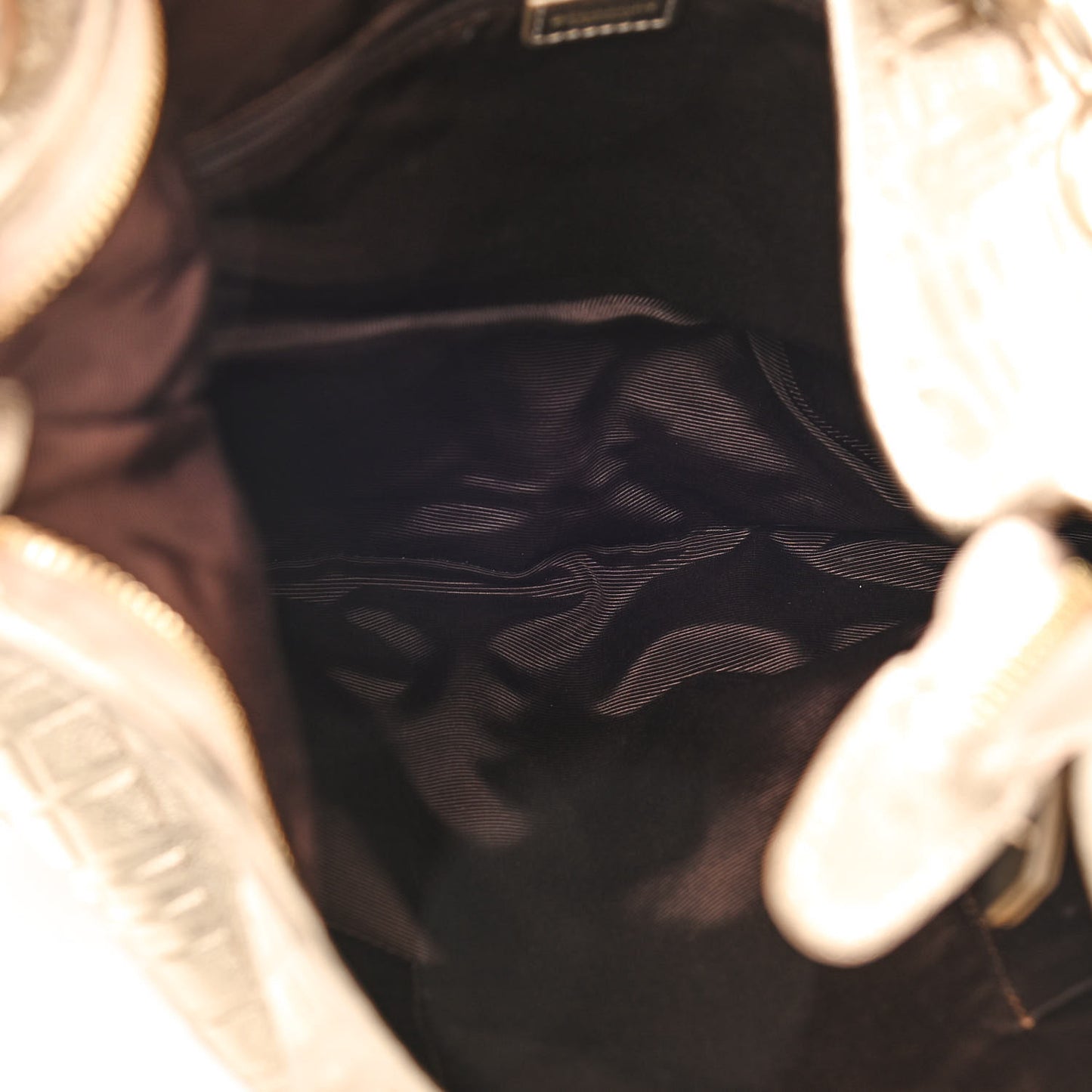 Metallic Calfskin Embossed Hobo Gold