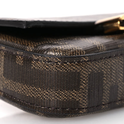 Fendi Glazed Fabric FF 1974 Nano Baguette Charm Mogano Panna 9 of 12