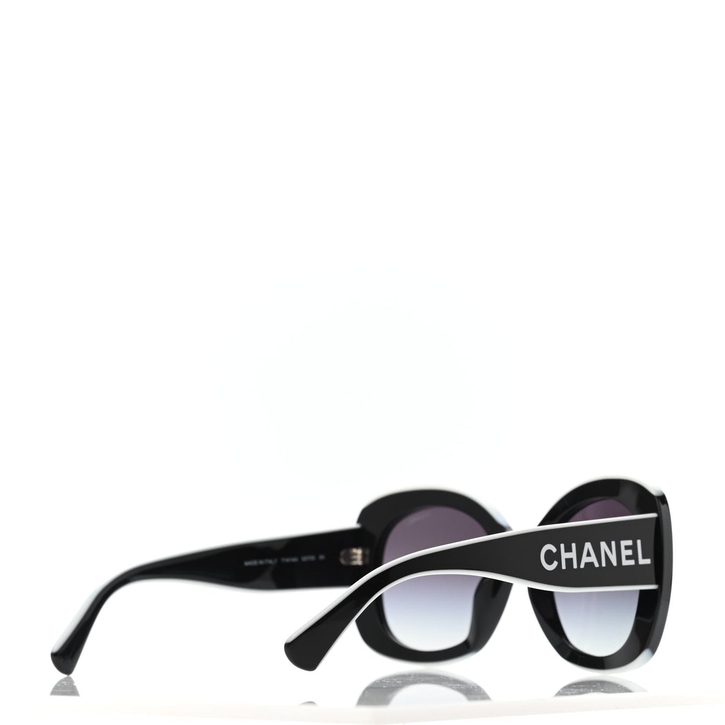 Acetate Square Sunglasses Black White