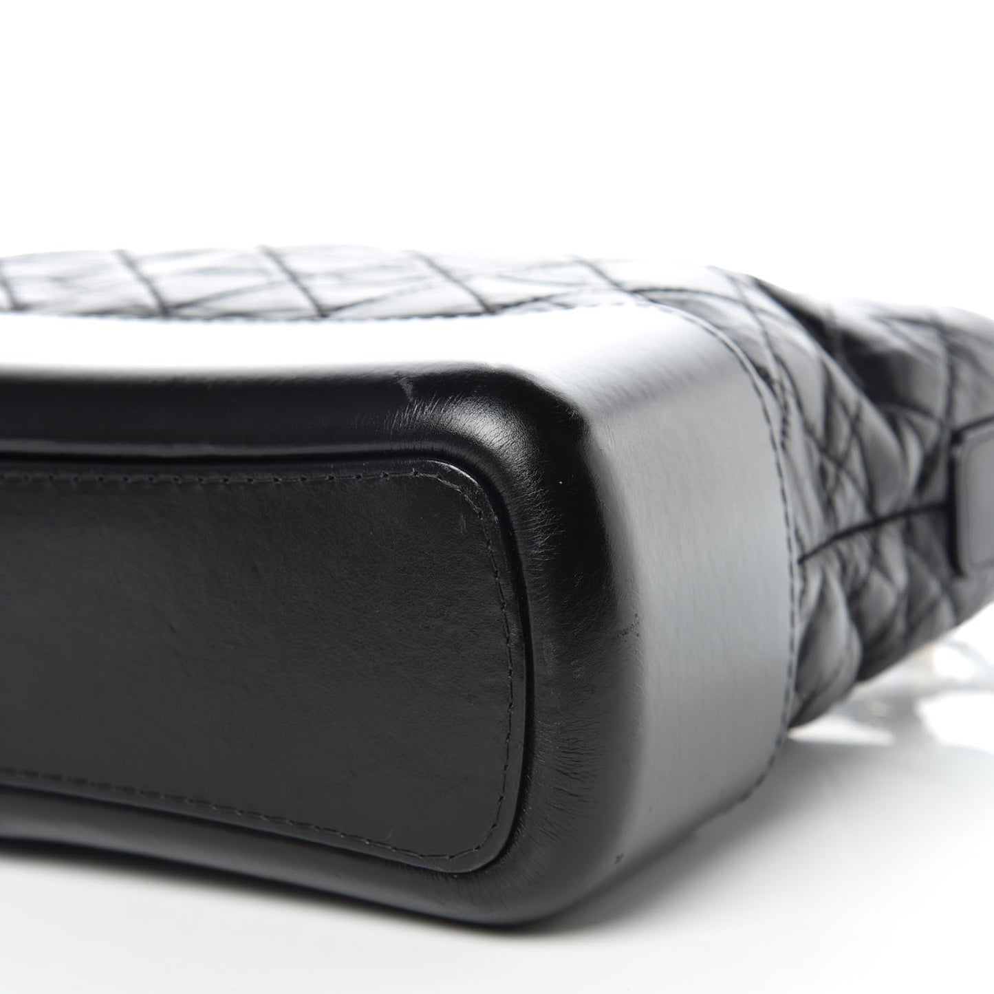Aged Calfskin Quilted Medium Gabrielle Hobo Black