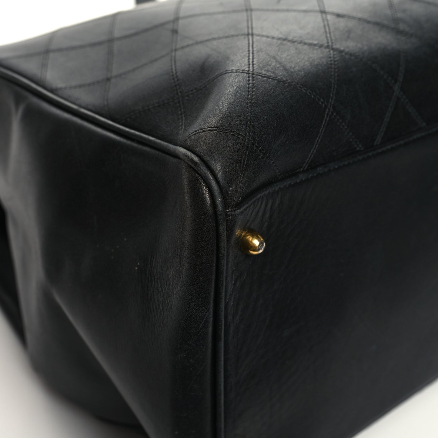 Calfskin Stitched XL Weekender Black