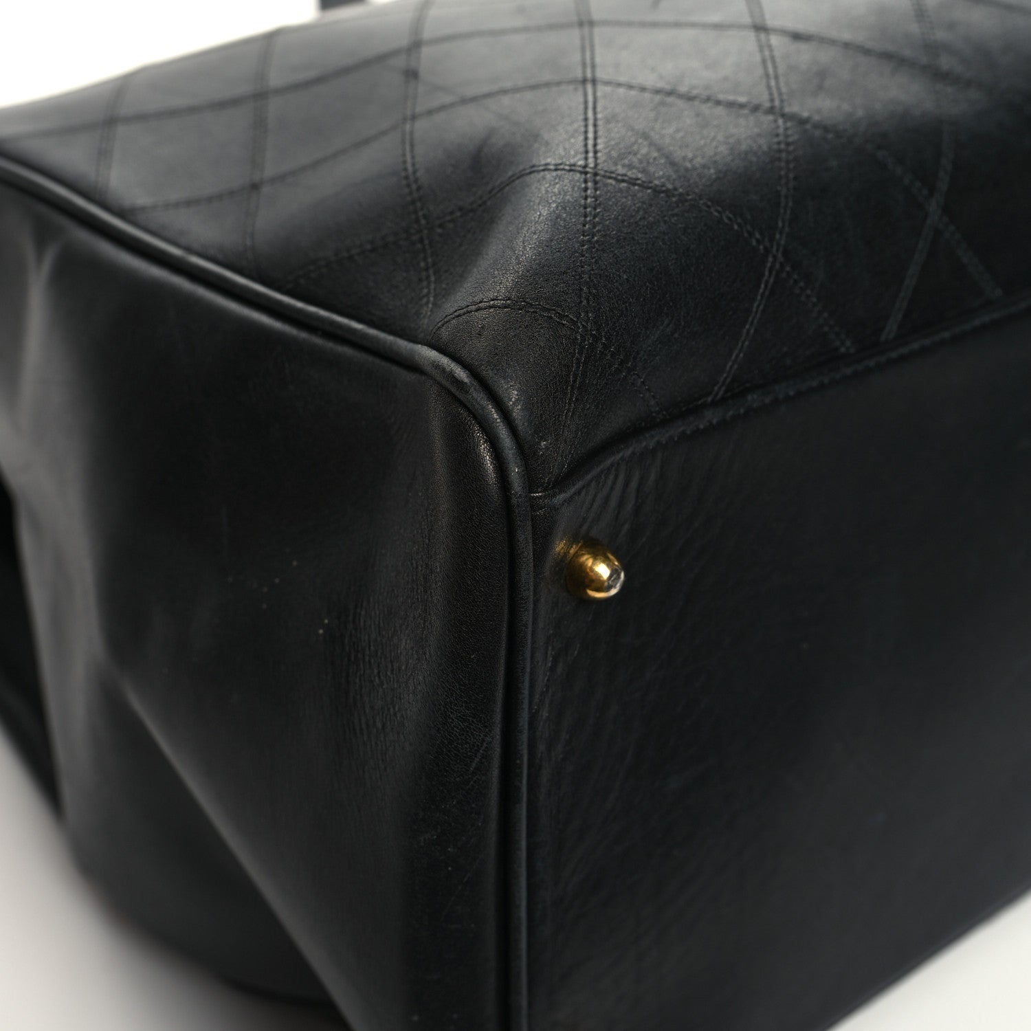 Chanel Calfskin Stitched XL Weekender Black 11 of 19