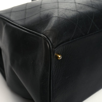 Chanel Calfskin Stitched XL Weekender Black 11 of 19