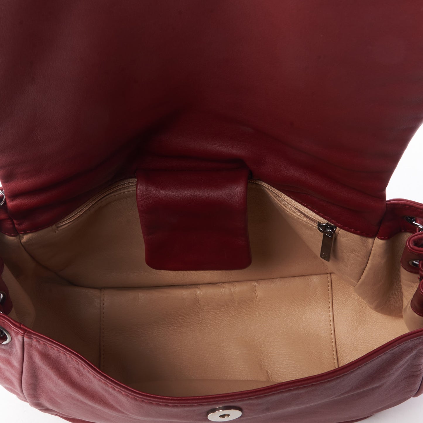 Smooth Calfskin Luxe Ligne Flap Red