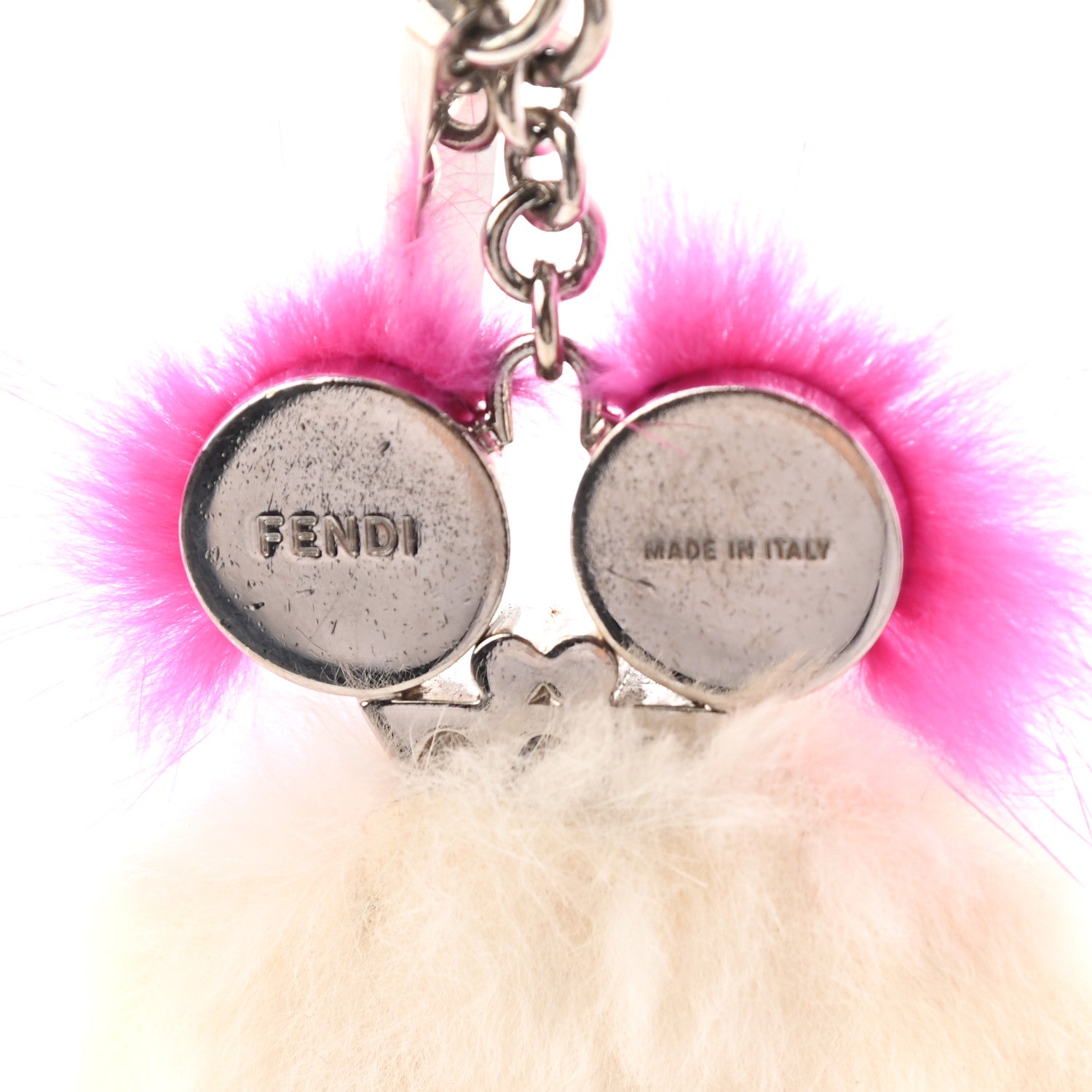 Fendi Rabbit Mink Fox Fur F is Fendi Teen Witch Bag Charm White Multicolor 3 of 5