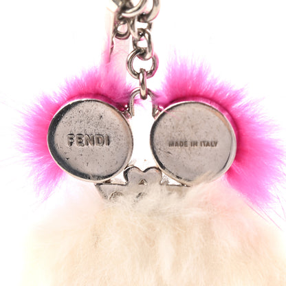Fendi Rabbit Mink Fox Fur F is Fendi Teen Witch Bag Charm White Multicolor 3 of 5