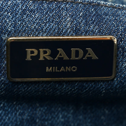 Prada Denim Logo Tote Avio 6 of 12
