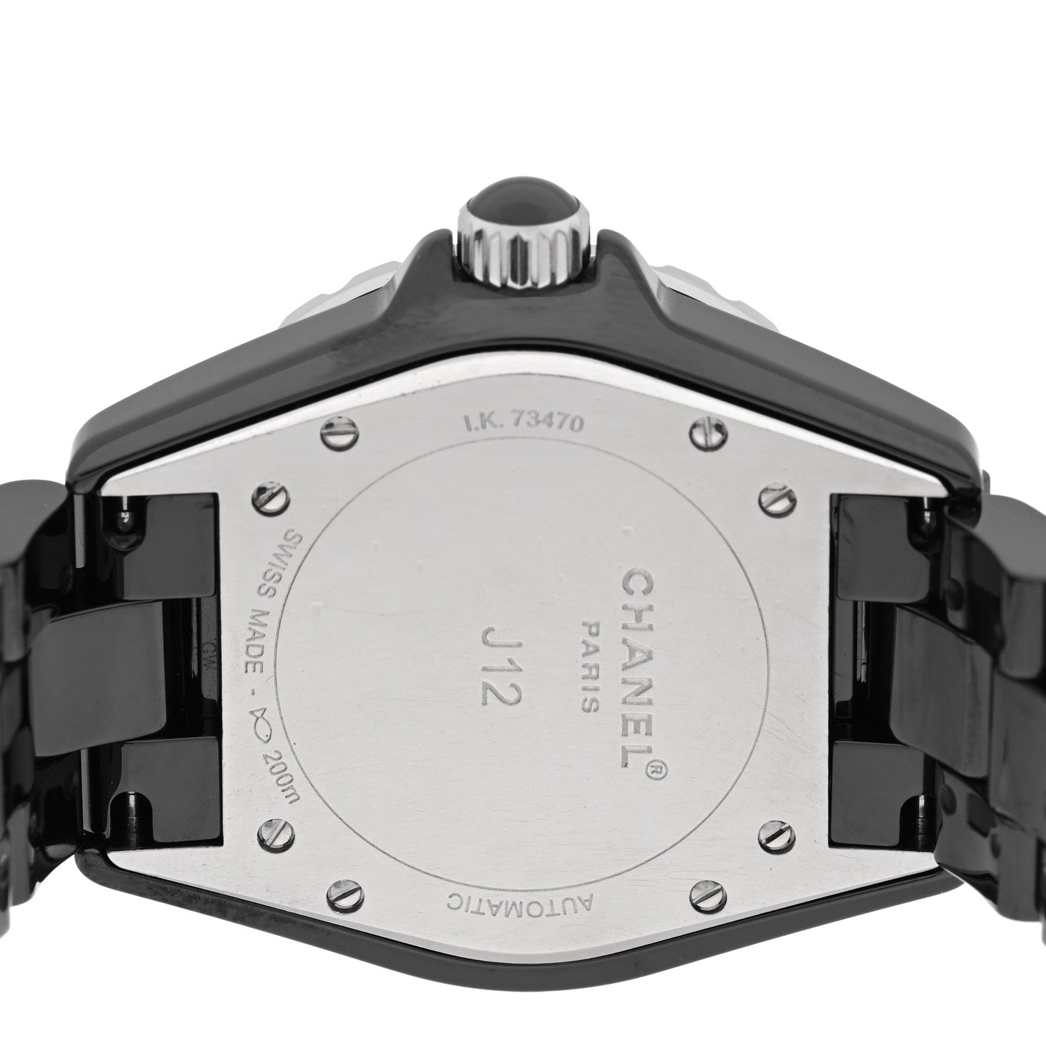 Chanel Stainless Steel Ceramic Diamond 38mm J12 Automatic Watch Black Black 4 of 5