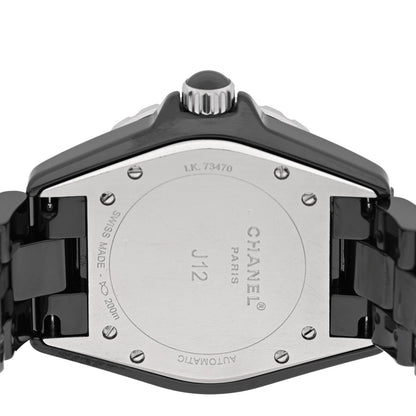 Chanel Stainless Steel Ceramic Diamond 38mm J12 Automatic Watch Black Black 4 of 5