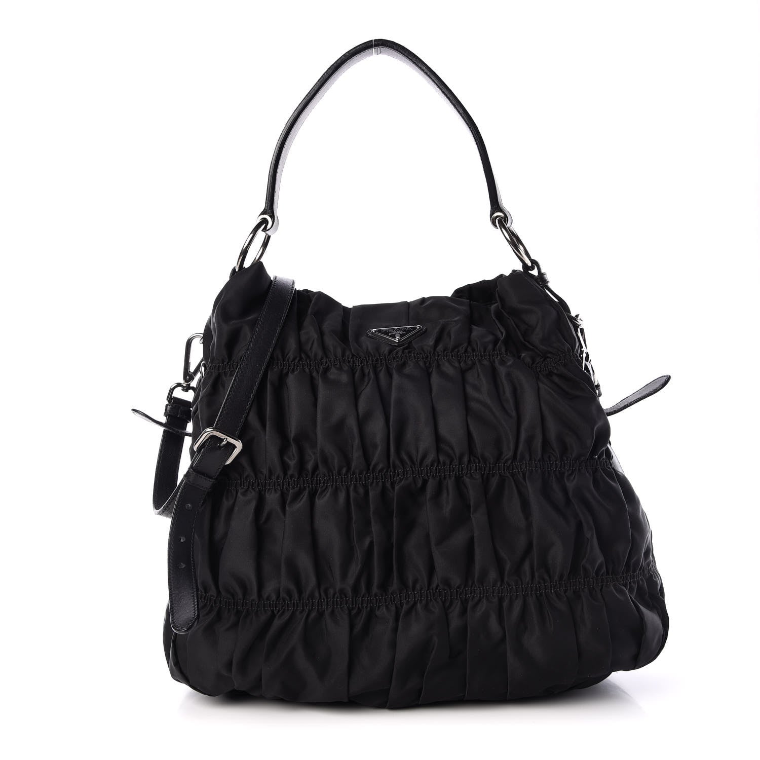 Prada Tessuto Nylon Gaufre Hobo Black 1 of 10