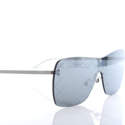 Chanel Metal Shield Runway Sunglasses 4215 Metallic Blue 7 of 8
