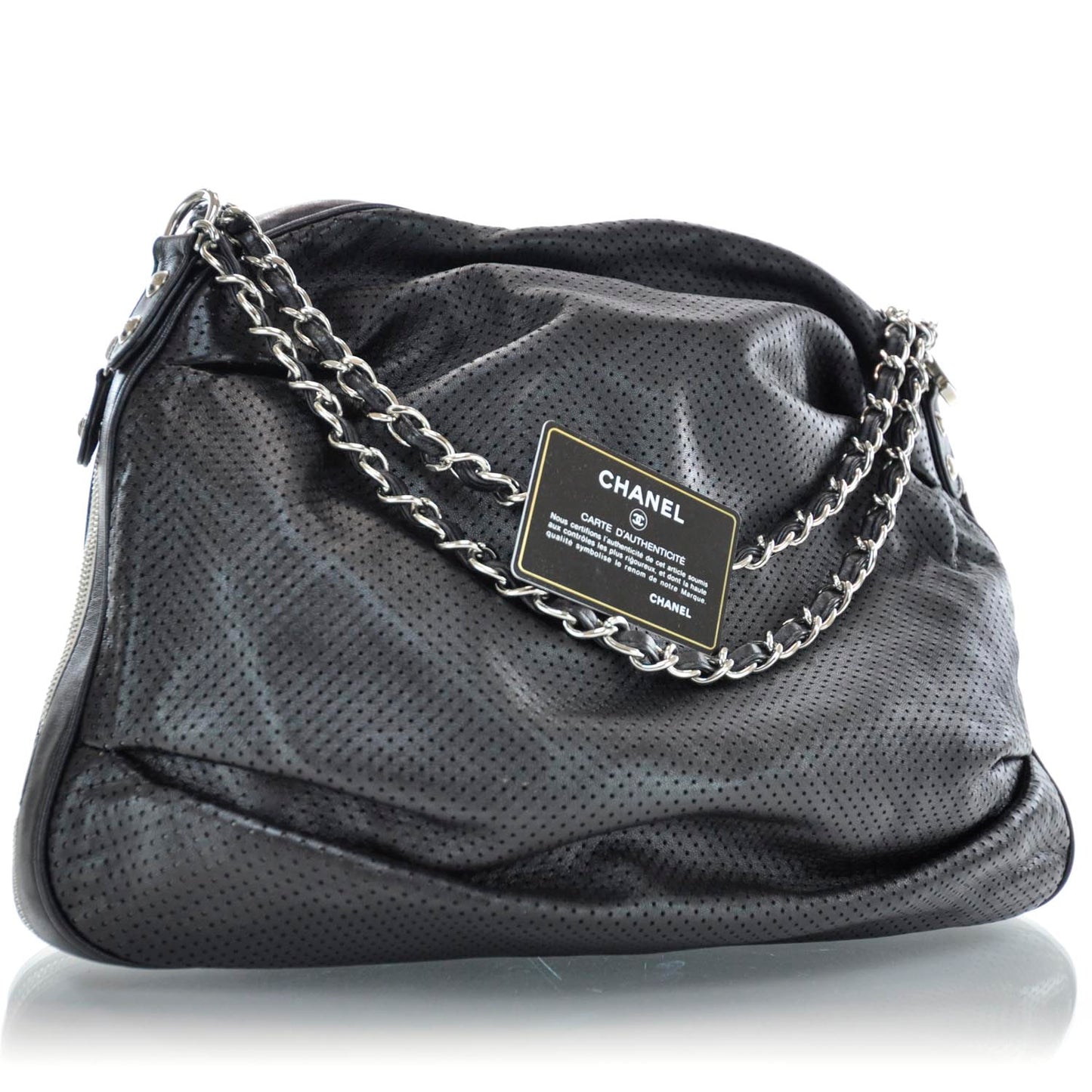 Perforated Baseball Spirit Ligne Hobo Black