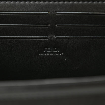 Fendi FF Eclissi Jacquard Vitello King Baguette Soft Trunk Tobacco Moro Black 6 of 12