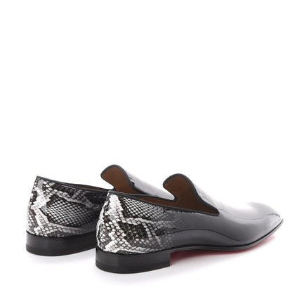 Christian Louboutin Patent Degrade Snakeskin Printed Mens Dandelion Flat Loafers 41 Black Roccia 4 of 7
