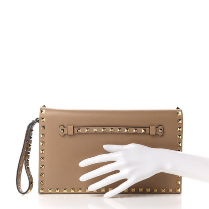 Valentino Garavani Nappa Rockstud Wristlet Clutch Alpaca 2 of 10