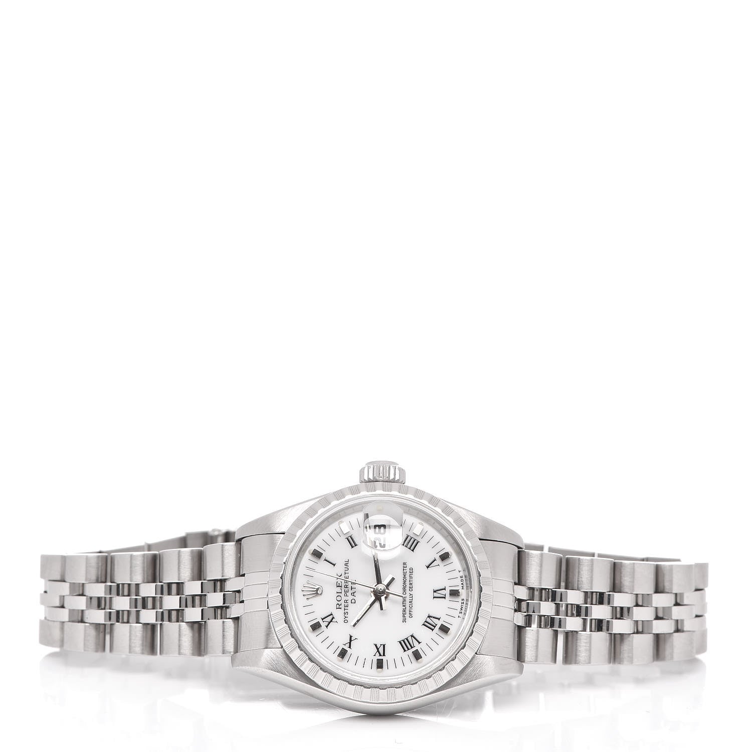 Rolex Stainless Steel 26mm Oyster Perpetual Date Watch White Roman 69240 3 of 5
