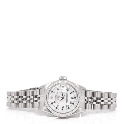 Rolex Stainless Steel 26mm Oyster Perpetual Date Watch White Roman 69240 3 of 5
