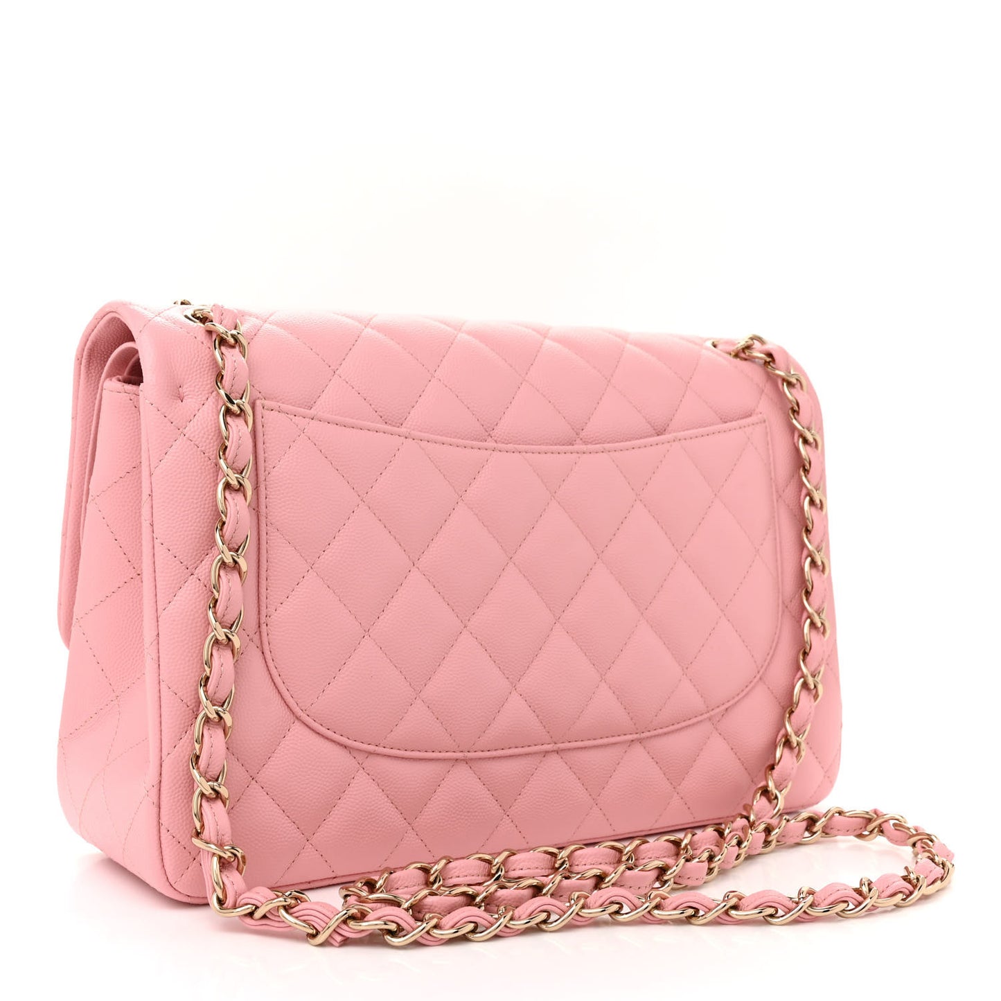 Caviar Quilted Jumbo Double Flap Pink