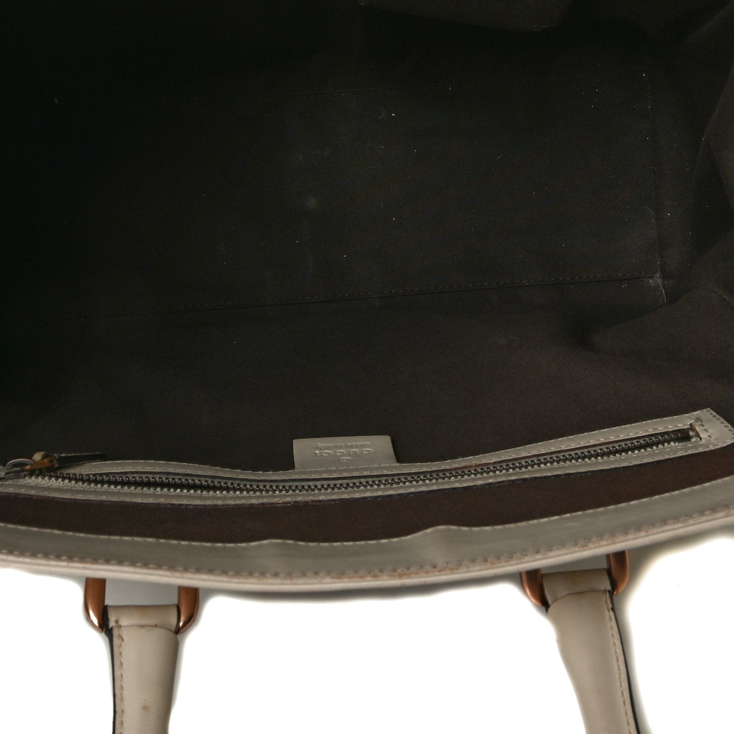 Monogram Calfskin Medium Tote Bag Off White