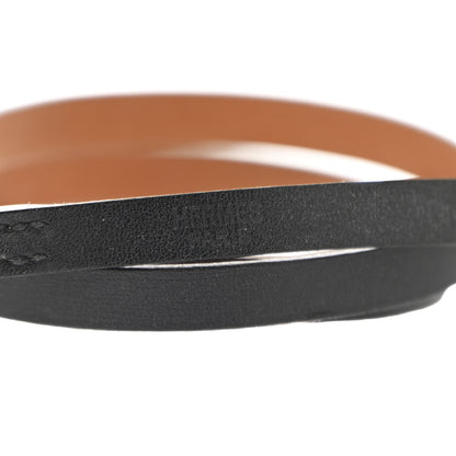 Hermes Chamonix Hapi 3MM Triple Tour Wrap Bracelet M Black Fauve 4 of 5
