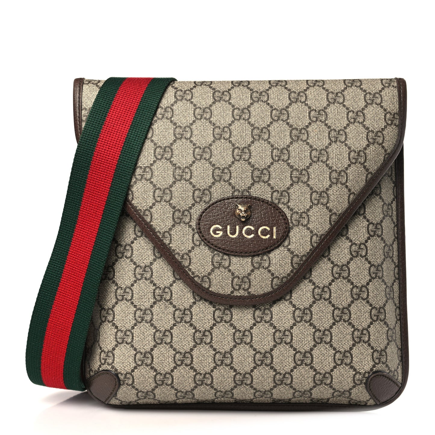 GG Supreme Monogram Web Medium Neo Vintage Flap Messenger Bag Beige New Acero
