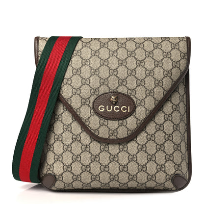 Gucci GG Supreme Monogram Web Medium Neo Vintage Flap Messenger Bag Beige New Acero 1 of 8