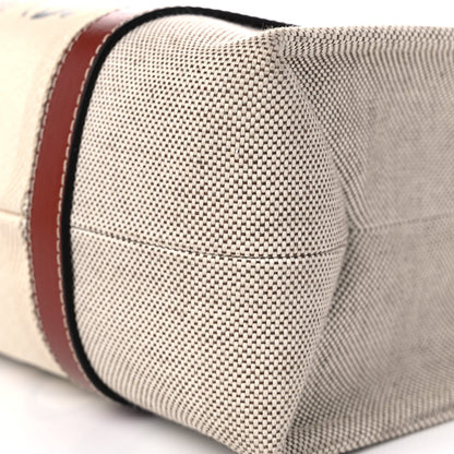 Chloe Cotton Calfskin Medium Woody Ribbon Tote White Brown 14 of 19