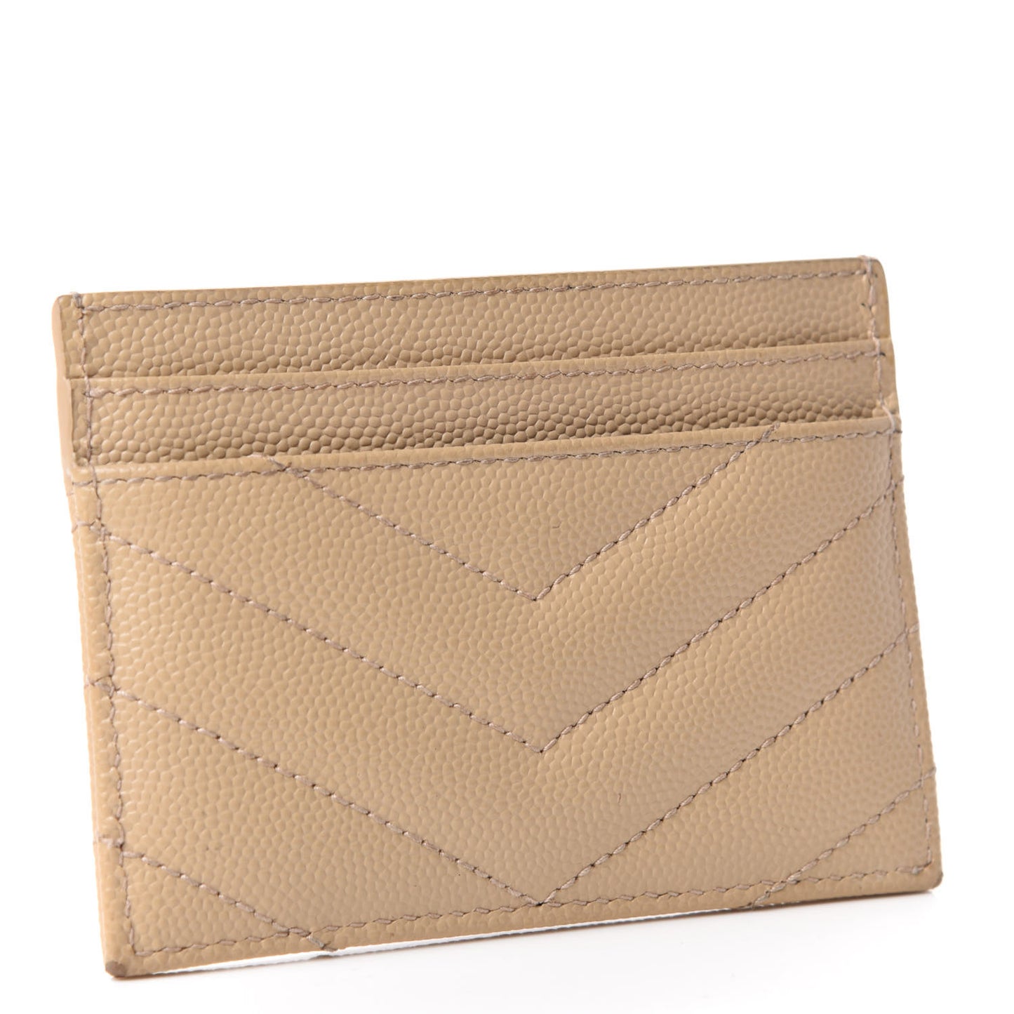Grain De Poudre Matelasse Chevron Monogram Credit Card Case Nude Powder