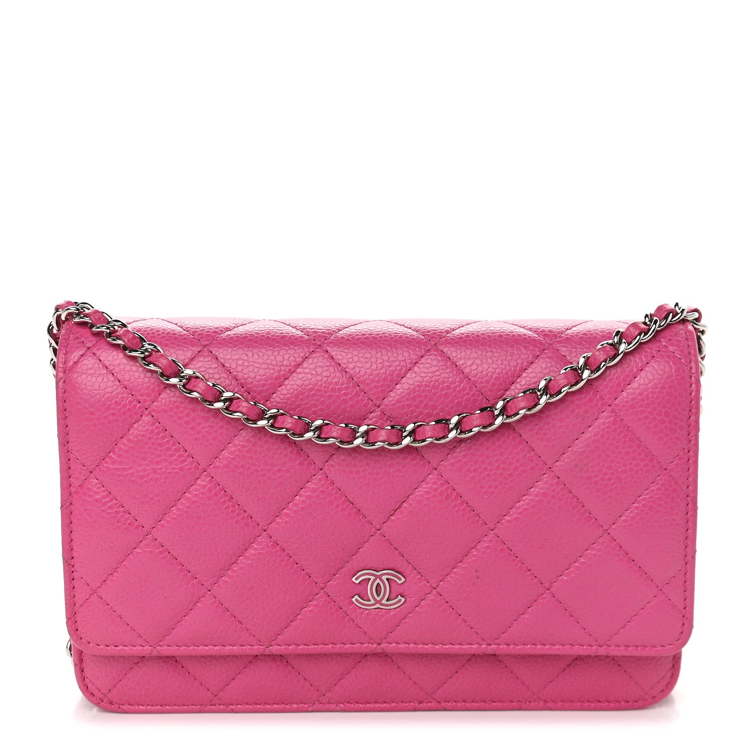 Chanel Caviar Quilted Wallet on Chain WOC Pink 1 of 10