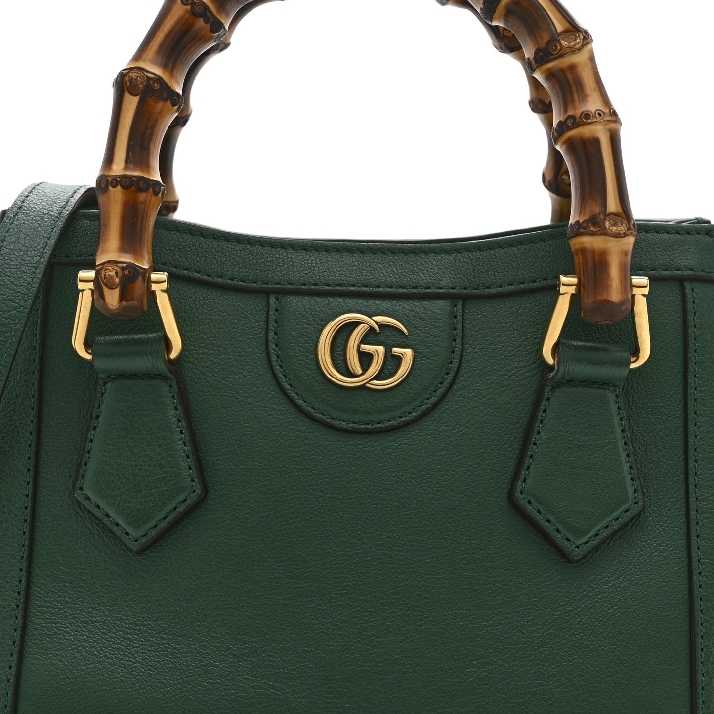 Wonka Grain Calfskin Mini Diana Tote Bag Green Yellow Fluo