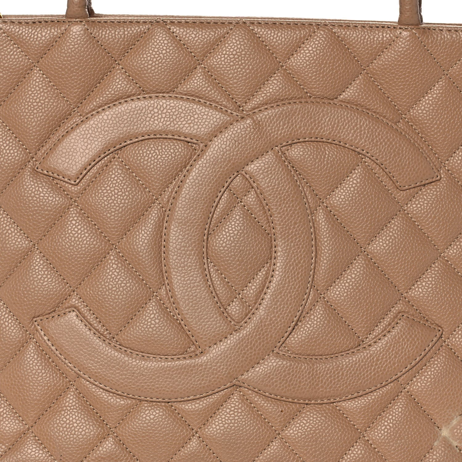 Chanel Caviar Quilted Medallion Tote Beige 9 of 14