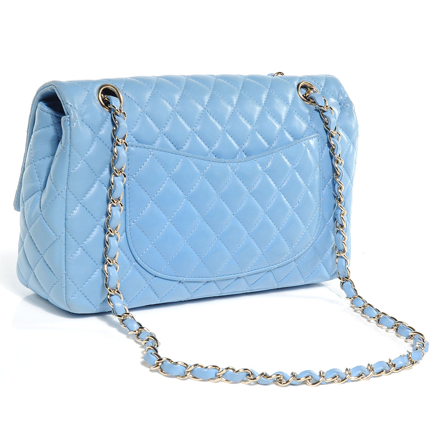 Chanel Lambskin Valentine Charms Medium Flap Baby Blue 3 of 8