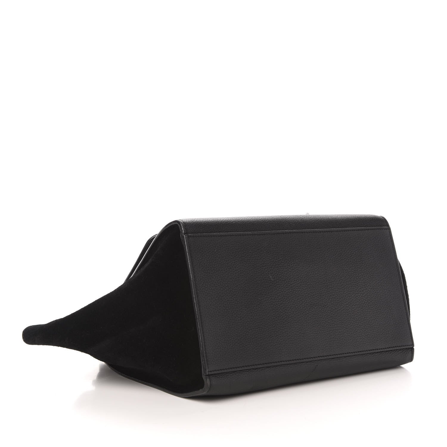 Celine Drummed Calfskin Suede Small Trapeze Black 5 of 13