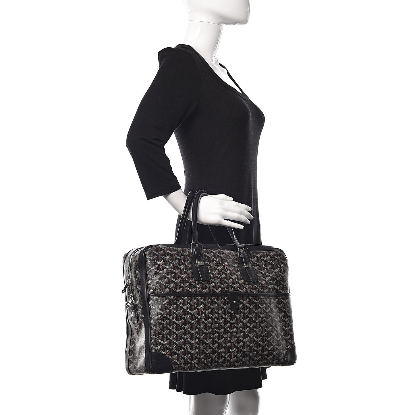 Goyardine Ambassade MM Briefcase Black