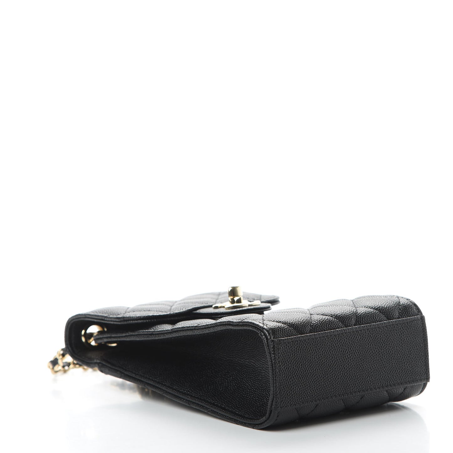 Caviar Quilted Classic Phone Holder Black