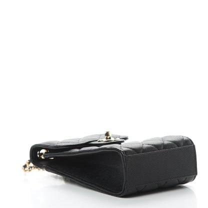 Chanel Caviar Quilted Classic Phone Holder Black 4 of 12