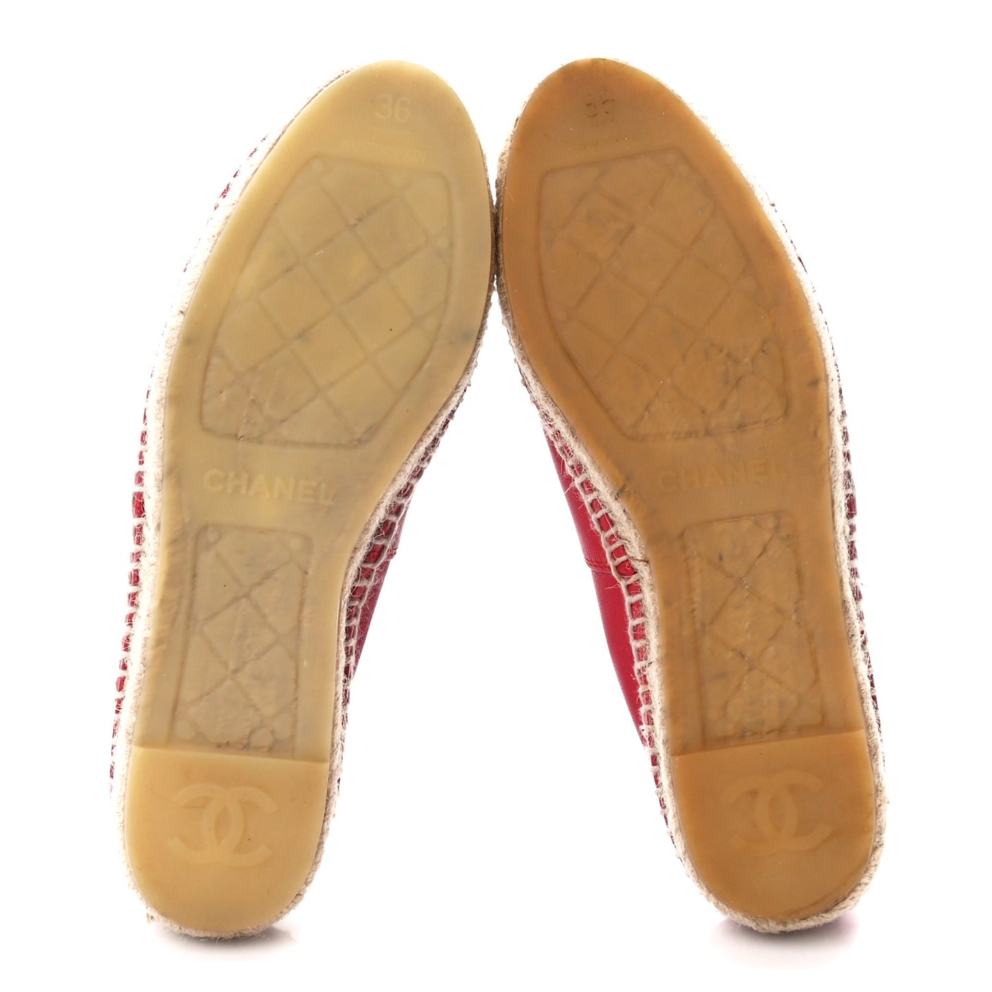 Lambskin CC Espadrilles 36 Red