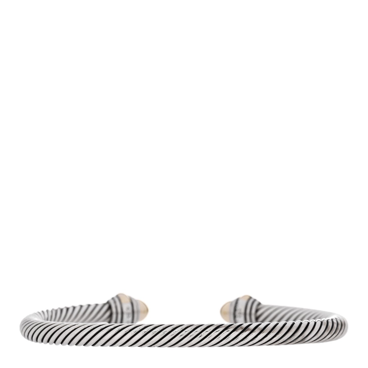 Sterling Silver 14K Yellow Gold 5mm Cable Classics Dome Bracelet