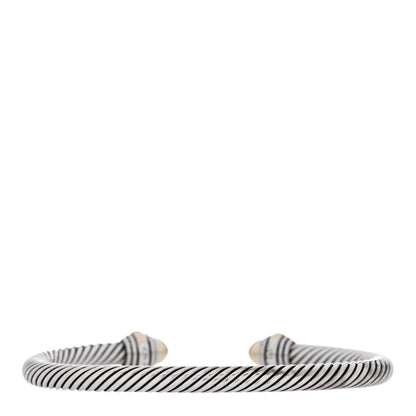 David Yurman Sterling Silver 14K Yellow Gold 5mm Cable Classics Dome Bracelet 2 of 4