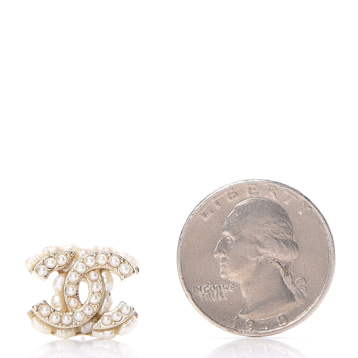 Chanel Pearl CC Earrings Light Gold 2 of 10