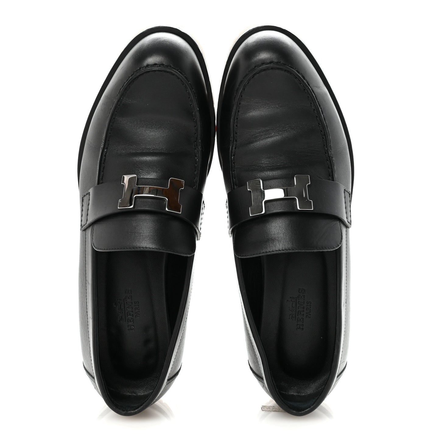 Calfskin Womens Faubourg Loafers 36.5 Black